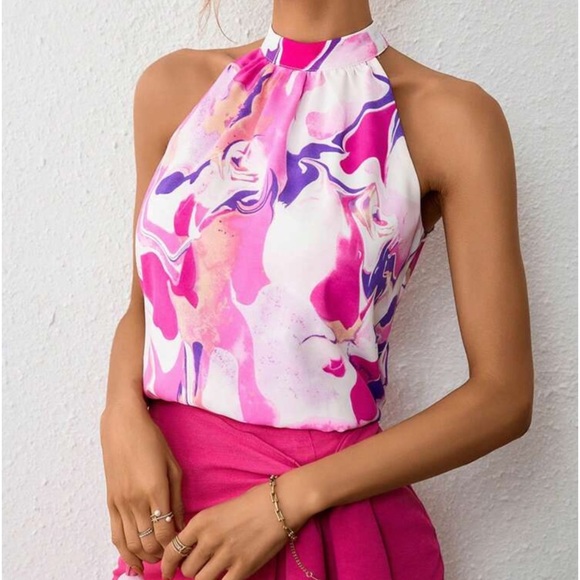 New all over print halter top - Picture 3 of 6